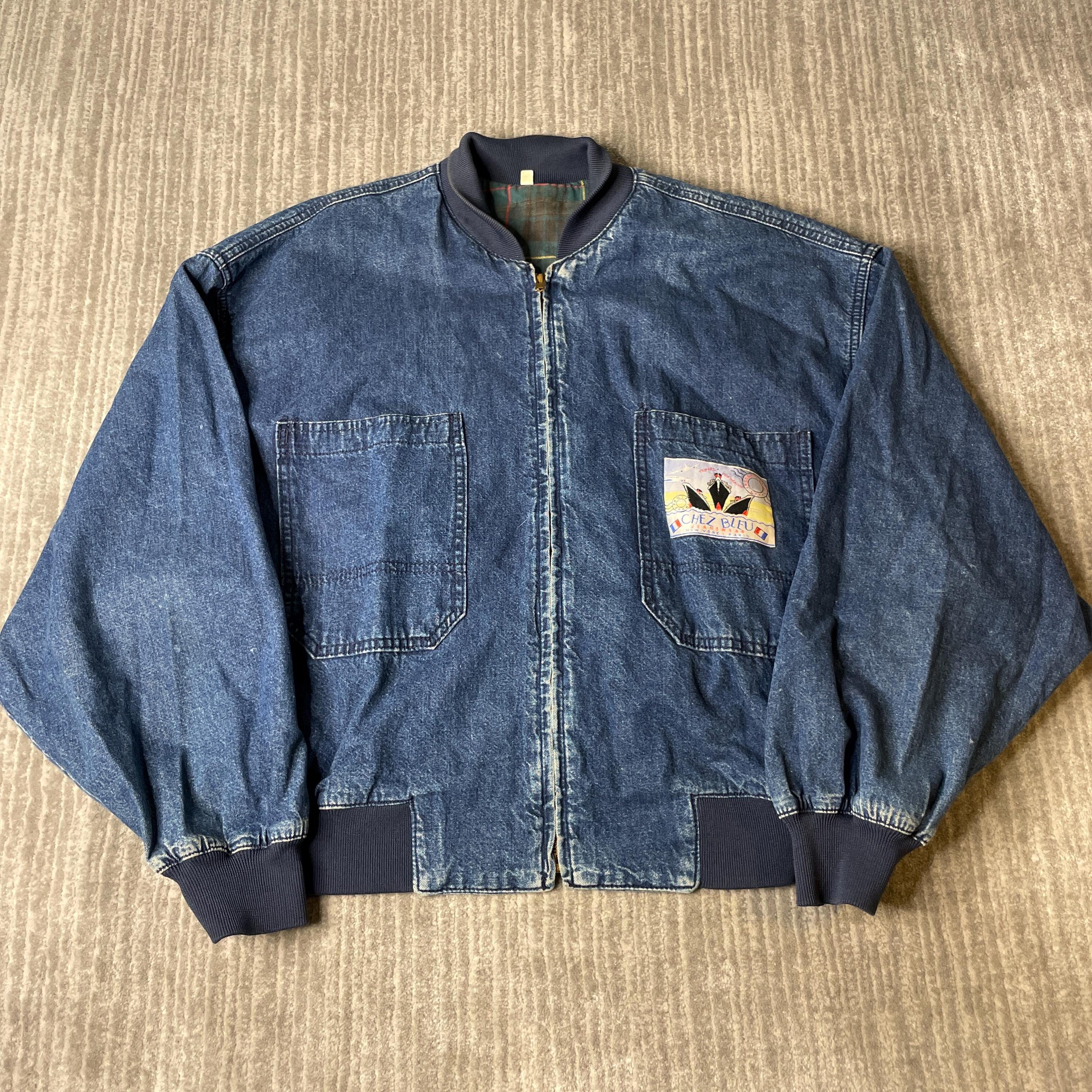Plaid Denim Jacket - Etsy
