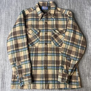 Chaqueta tipo camisa de lana Pendleton vintage de los años 70 – Talla M – Cuadros marrones y verdes – Hecha en EE. UU. – Lana virgen pura – Sobrecamisa forrada para exteriores