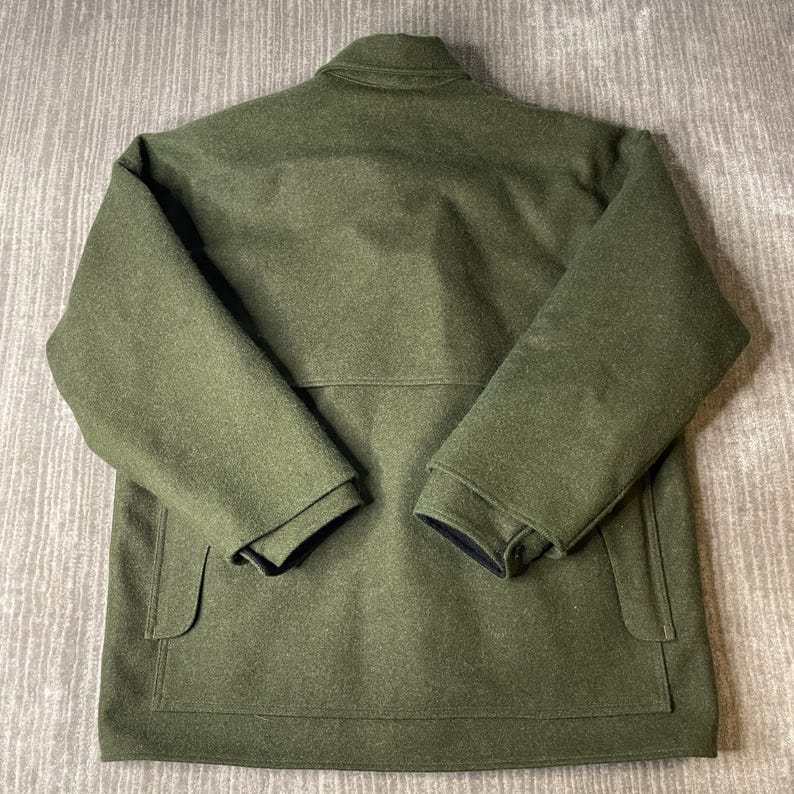 Vintage 1970s Filson Garment Wool mackinaw Cruiser Jacket – 2XL – Olive Green Virgin Wool Field Coat – C.C. Filson Workwear bild 4