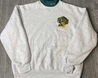 Vintage 1990s Majestic Green Bay Packers Sweatshirt – L – Made in USA Turtleneck – Embroidered NFL Football Pullover – Gray Green