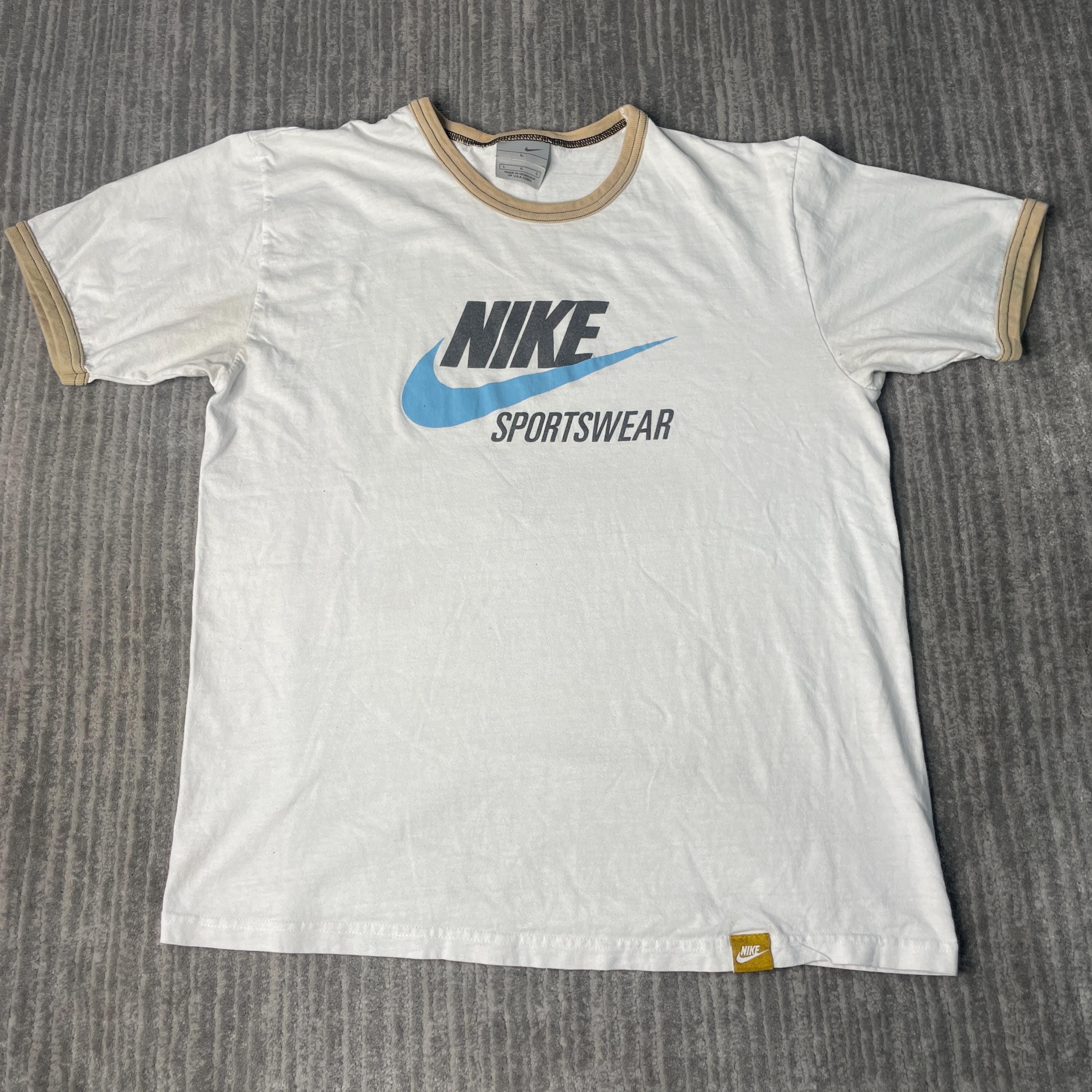 Vintage 2000s Nike Ringer T Shirt – L – Sportswear Logo Tee