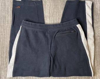 Pantalones deportivos Nike vintage de los años 2000 – XL – Pantalones deportivos deportivos con raya lateral azul marino estilo Y2K