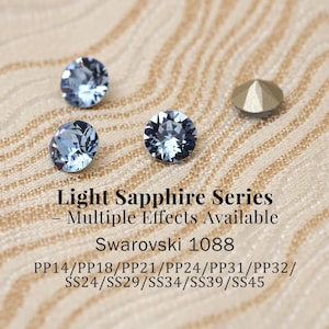 Swarovski 1088 Light Sapphire Series 211 • PP14–SS45 • Multiple Effects (Blue AB, Moonlight, Shimmer)
