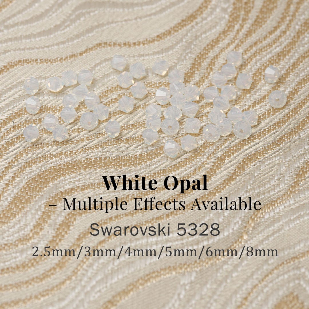 Swarovski 5328 White Opal 234 Series Xilion Bicone Beads • AB, Shimmer ...