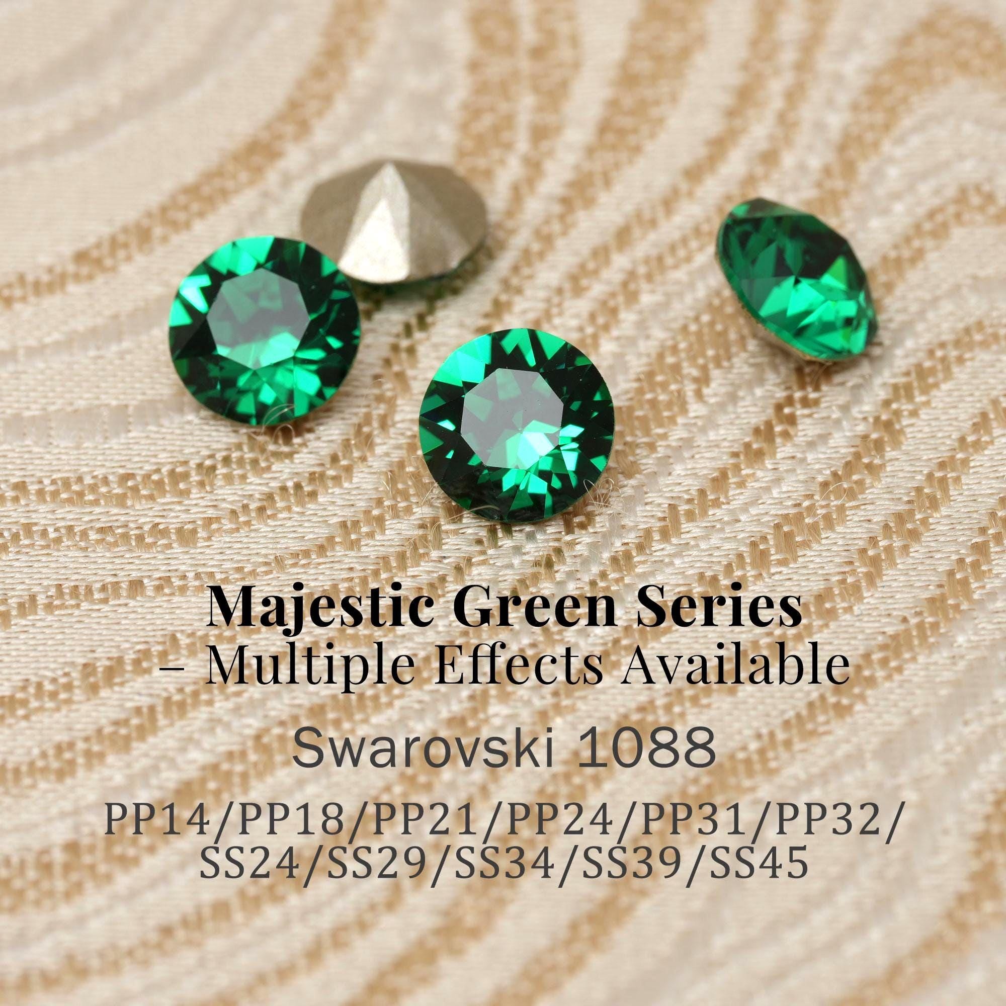 Swarovski 1088 Majestic Green 336 XIRIUS Chaton Pointed Back Round