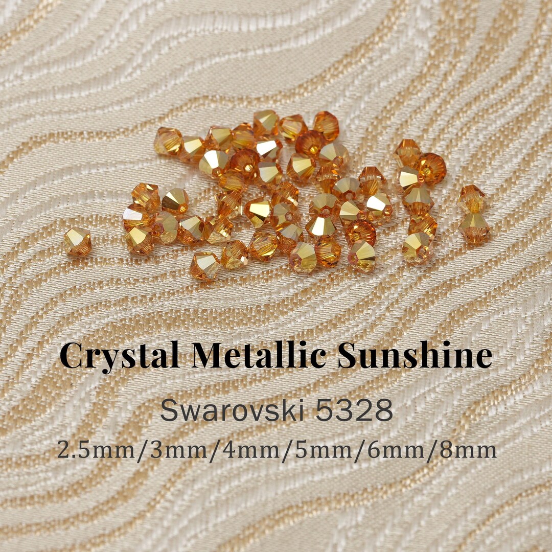 Swarovski 5328 Crystal Metallic Sunshine Xilion Bicone Beads, Austrian ...
