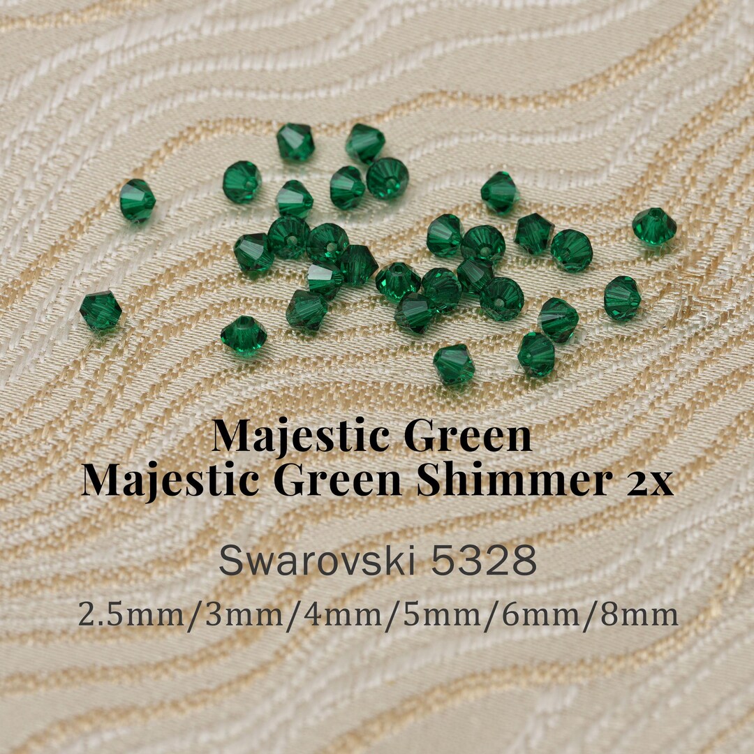 Swarovski 5328 Majestic Green 336 & Majestic Green Shimmer 2X Xilion ...