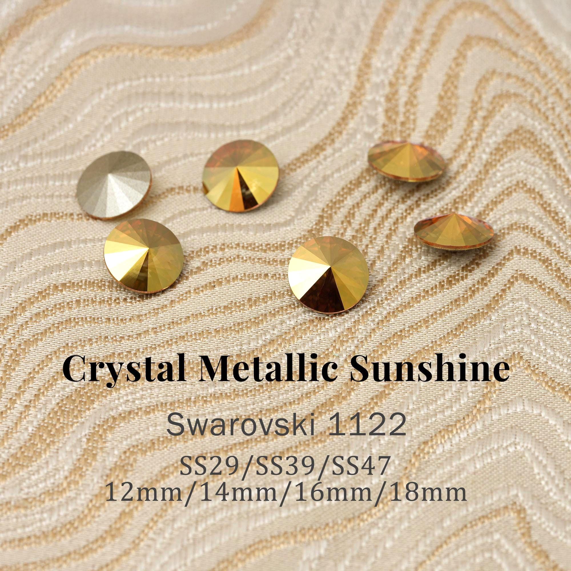 Swarovski 1122 Crystal Metallic Sunshine Rivoli Pointed Back Round