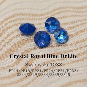 Swarovski 1088 Crystal Royal Blue DeLite 001L110D XIRIUS Chaton Pointed Back Round Stones PP14–SS45 (2–10mm) Rhinestones for Jewelry Making
