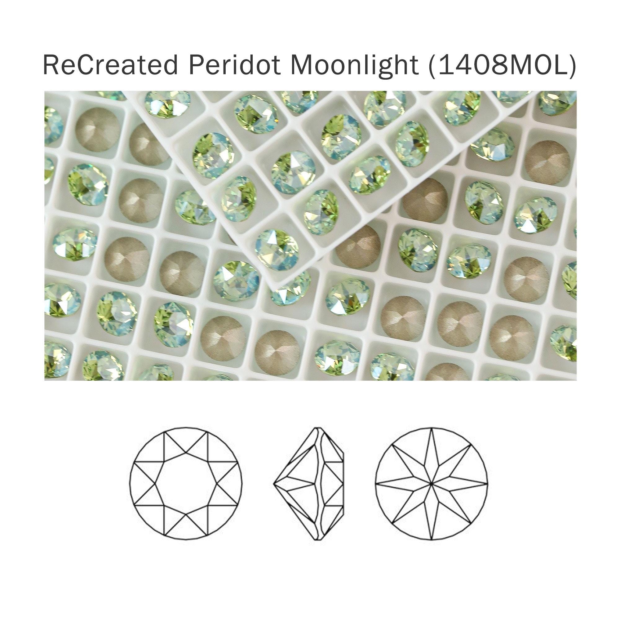 Swarovski 1088 Recreated Peridot/ Moonlight 1408 XIRIUS Chaton