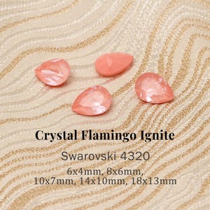 Swarovski 4320 Crystal Flamingo Ignite Pear Fancy Stone,Pointed Back Teardrop Crystal, Bridal Rhinestone Jewelry Supply,6x4mm–18x13mm