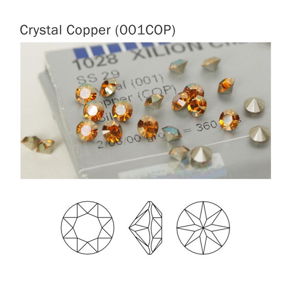 Swarovski 1028 Crystal Copper 001COP XIRIUS Chaton Pointed Back