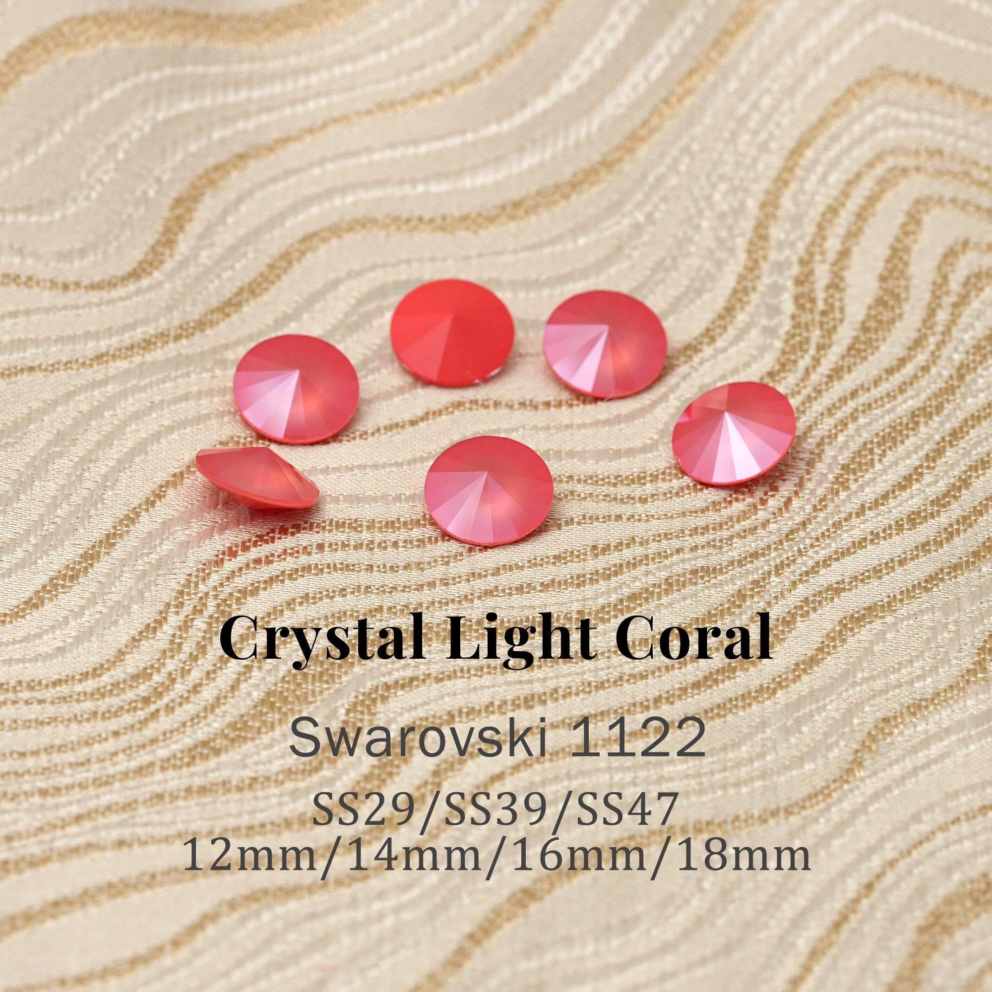 Swarovski 1122 Crystal Light Coral Rivoli Pointed Back Round