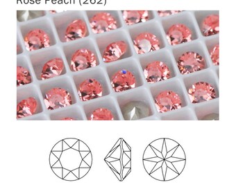 Swarovski 1088 Rose Peach 262 XIRIUS Chaton Pointed Back Round