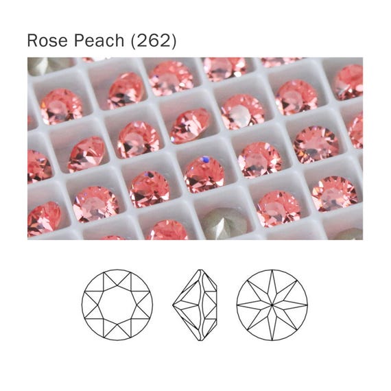 Swarovski 1088 Rose Peach 262 XIRIUS Chaton Pointed Back Round
