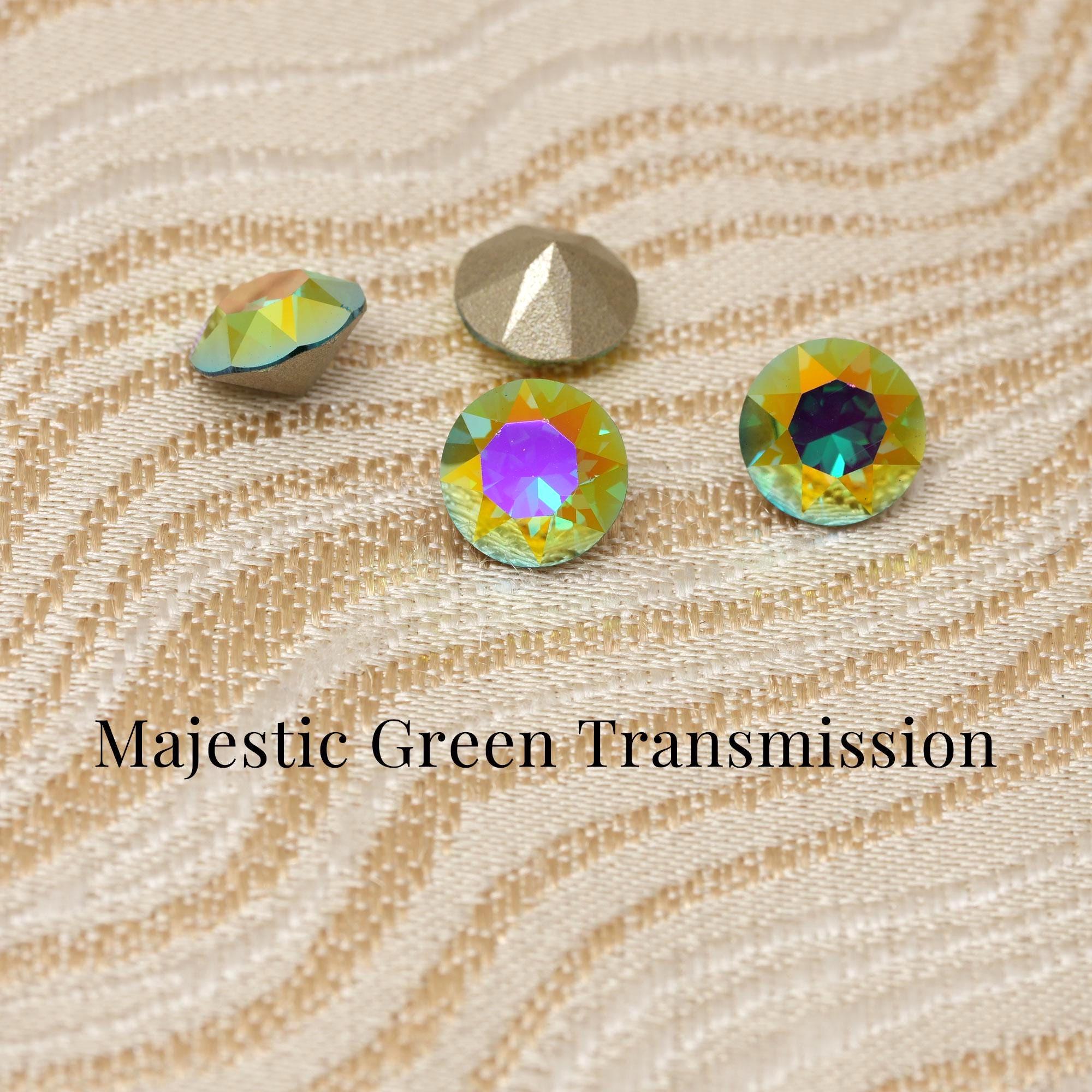Swarovski 1088 Majestic Green 336 XIRIUS Chaton Pointed Back Round
