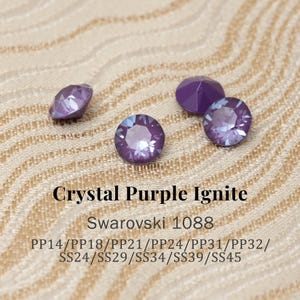 Swarovski 1088 Crystal Purple Ignite 001L161I XIRIUS Chaton ronde stenen puntige achterkant PP14–SS45 (2–10 mm) strassteentjes voor het maken van sieraden