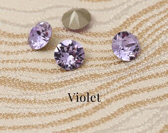 Swarovski 1088 Violet 371 XIRIUS Chaton Pointed Back Round Stones