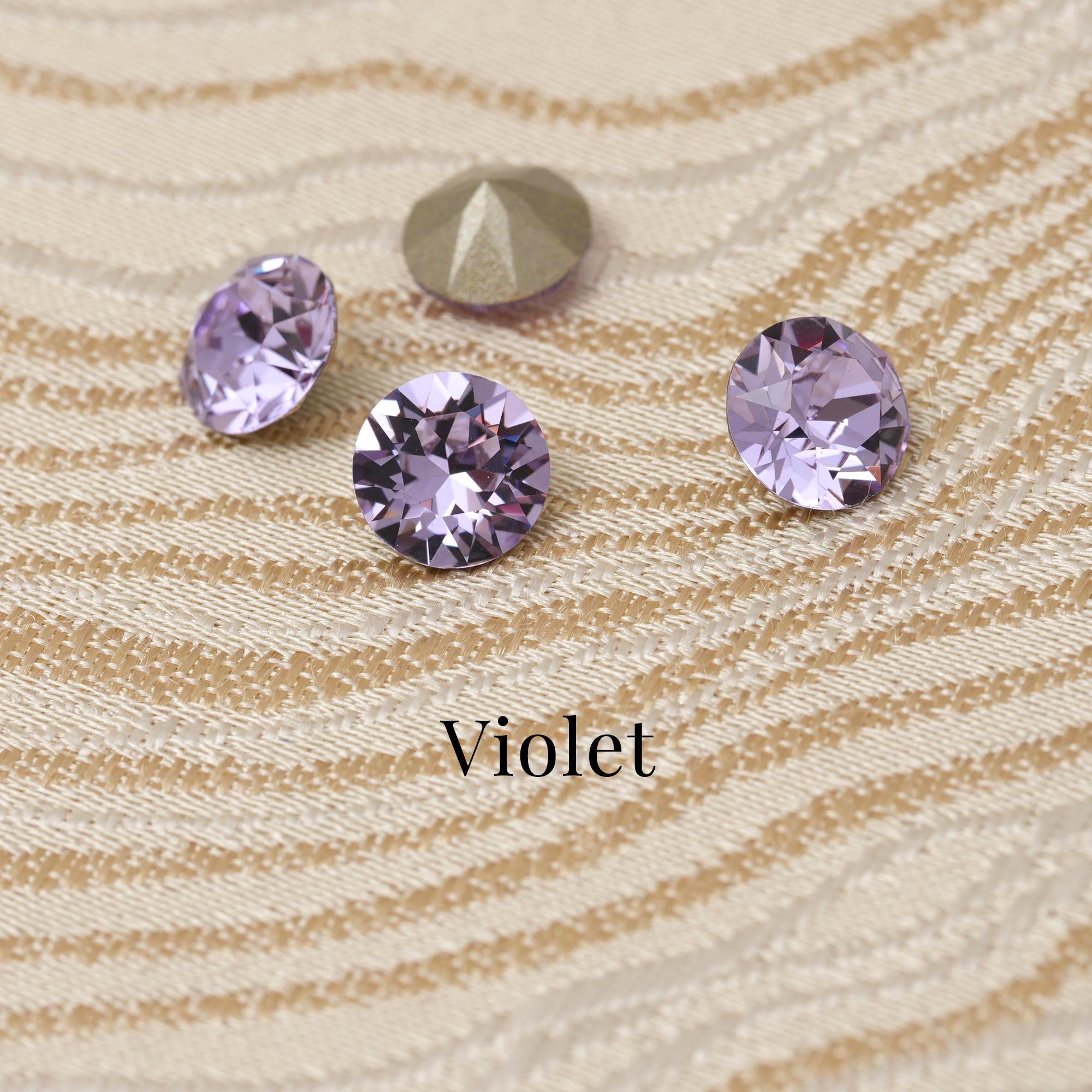 Swarovski 1088 Violet 371 XIRIUS Chaton Pointed Back Round Stones