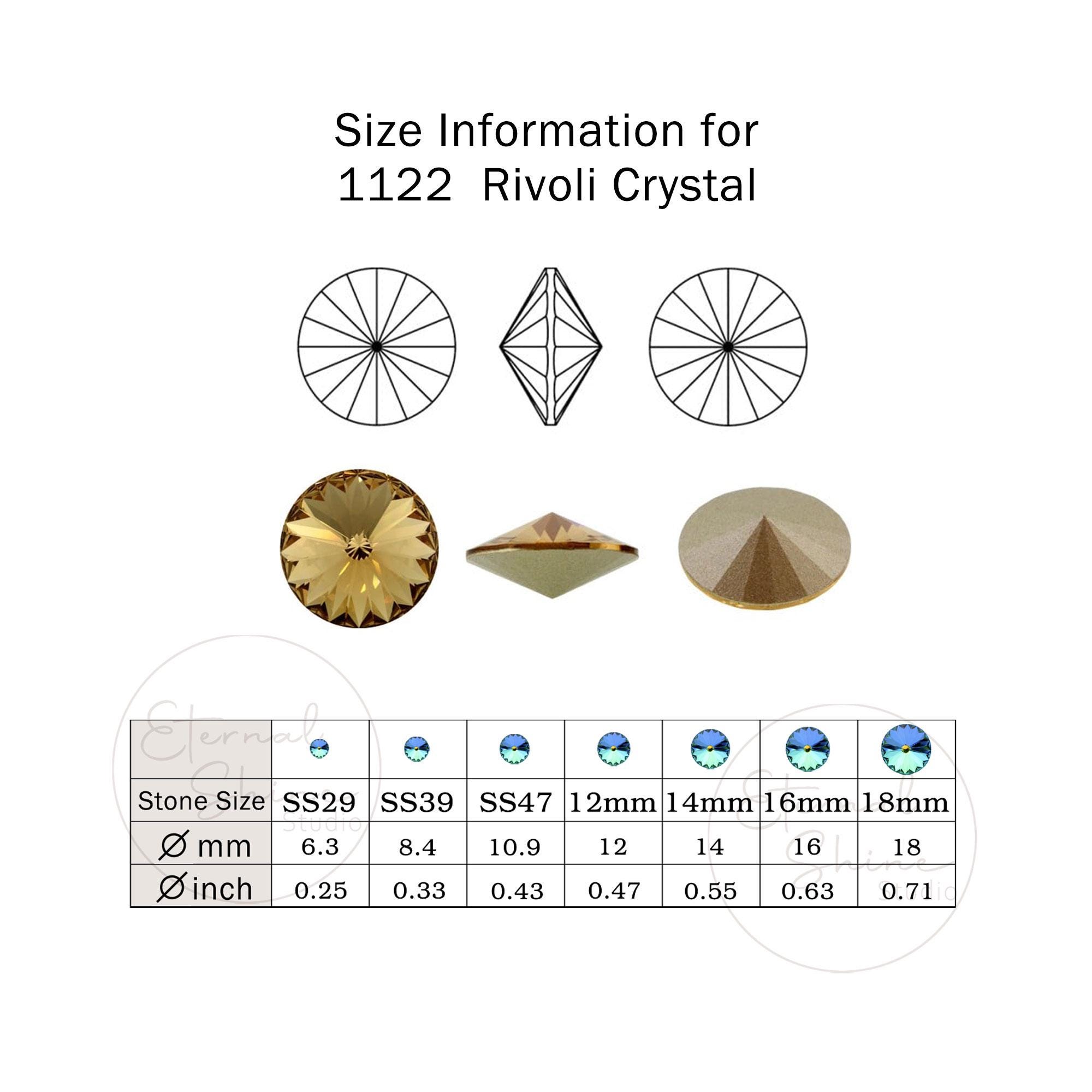 Swarovski 1122 Crystal Metallic Sunshine Rivoli Pointed Back Round