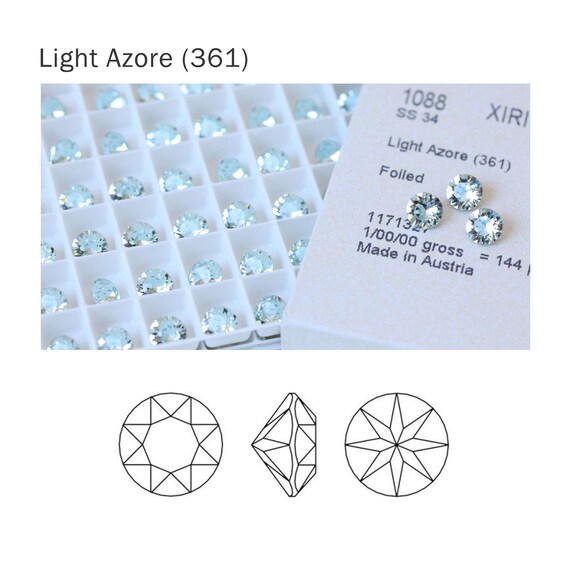 Swarovski 1088 Light Azore 361 XIRIUS Chaton Pointed Back Round