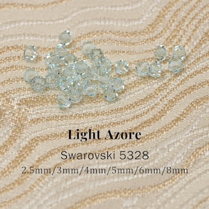 Swarovski 5328 Light Azore 361 Xilion Bicone Beads, Genuine Austrian Crystal Beads for Jewelry Making, DIY Earrings Bracelets, 2.5mm - 10mm