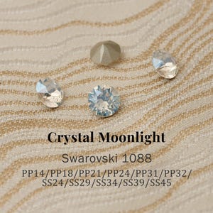 Swarovski 1088 Crystal Moonlight 001MOL XIRIUS Chaton Pointed Back Round Stones PP14–SS45 (2–10mm) Rhinestones for Jewelry Making