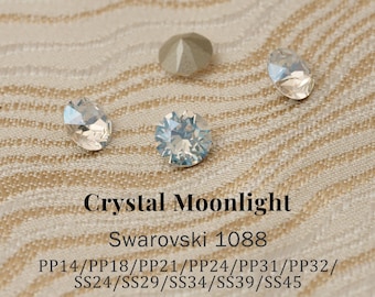 Swarovski 1088 Crystal Moonlight 001MOL XIRIUS Chaton Pointed Back Round Stones PP14–SS45 (2–10mm) Rhinestones for Jewelry Making