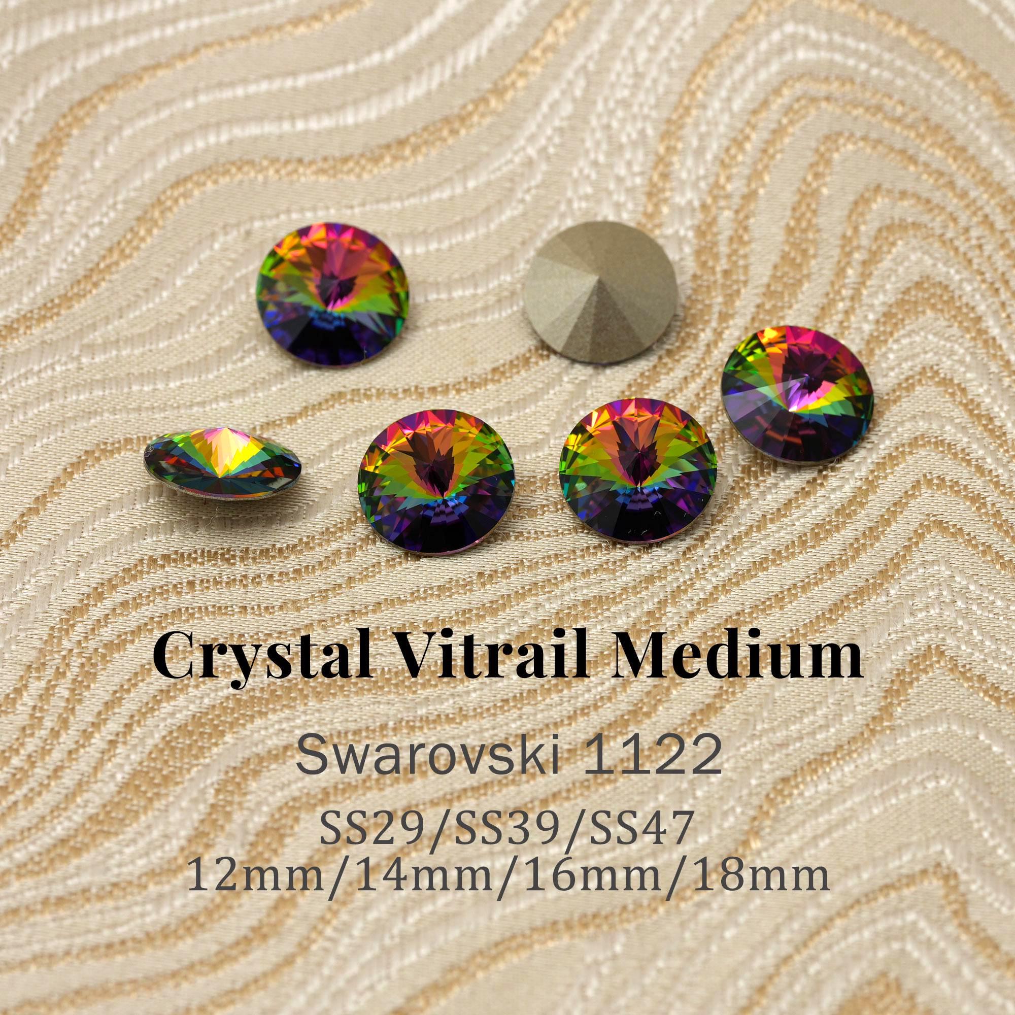 Swarovski 1122 Crystal Vitrail Medium Rivoli Pointed Back Round
