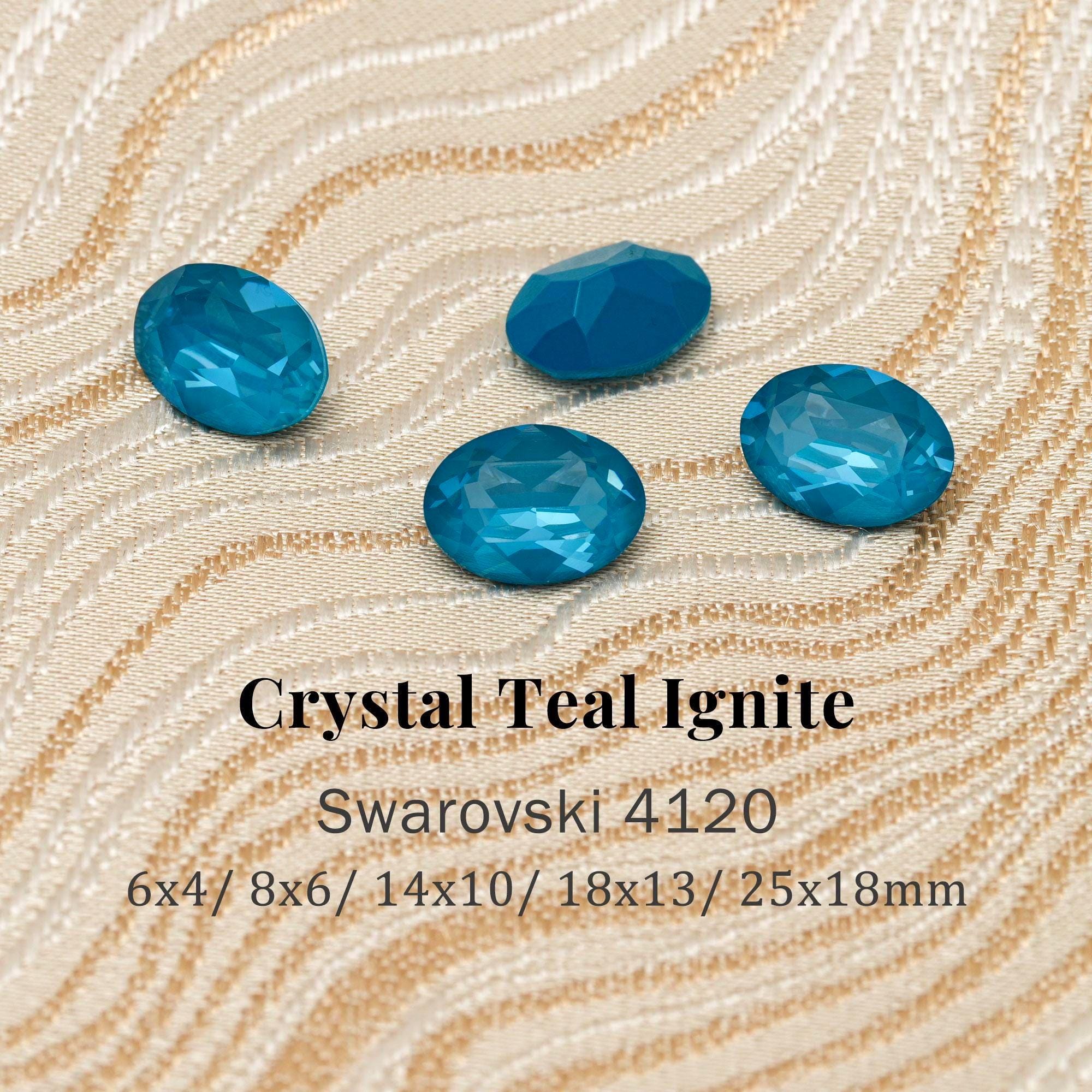 Swarovski 4120 Crystal Teal Ignite 001L178I Oval Fancy Stones