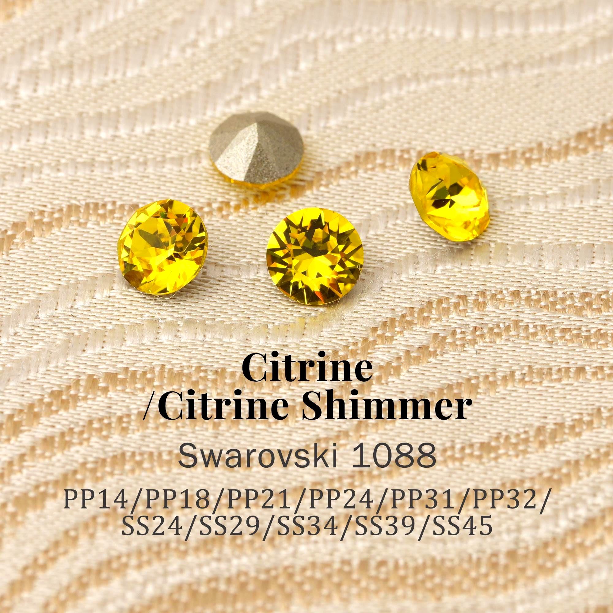 Swarovski 1088 Citrine/ Shimmer 249 XIRIUS Chaton Pointed Back