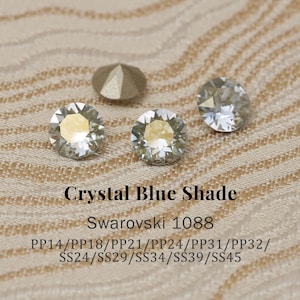 Swarovski 1088 Crystal Blue Shade 001BLSH XIRIUS Chaton Pointed Back Round Stones PP14–SS45 (2–10mm) Rhinestones for Jewelry Making