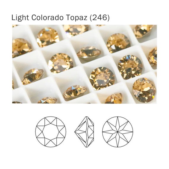 Swarovski 1088 Light Colorado Topaz 246 XIRIUS Chaton Pointed Back