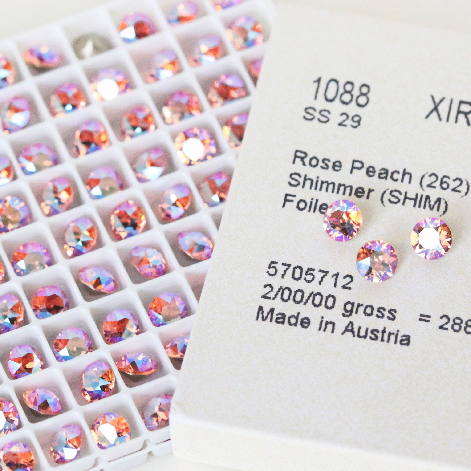 Swarovski 1088 Rose Peach 262 XIRIUS Chaton Pointed Back Round