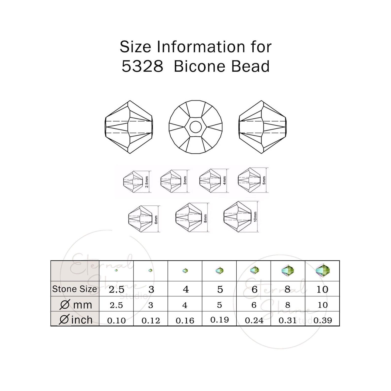 Swarovski 5328 Crystal Golden Shadow Xilion Bicone Beads, Austrian ...