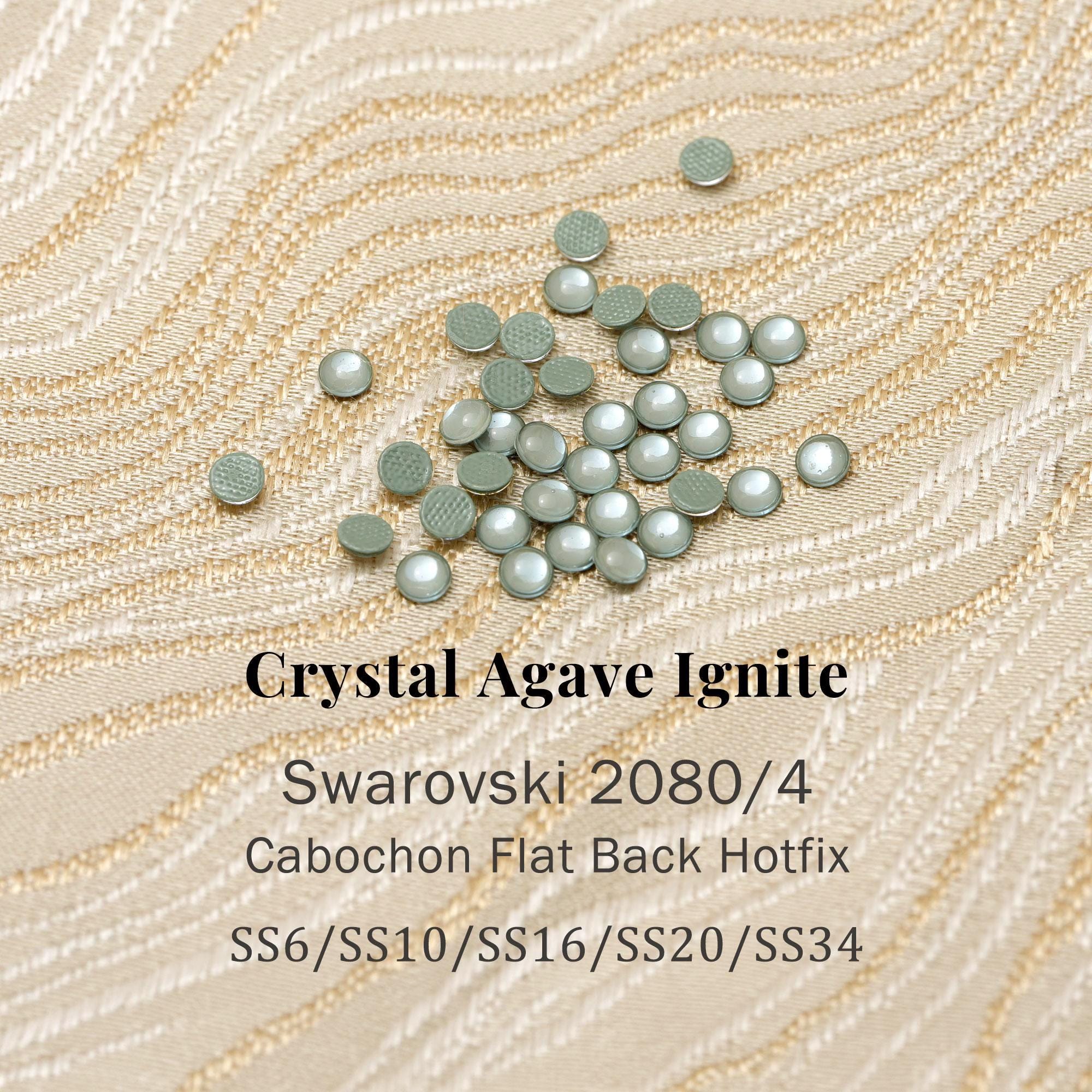 Swarovski 2080/4 Crystal Agave Pearl L165I Cabochon Flat Back