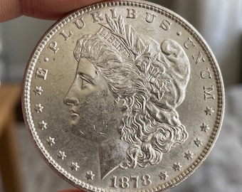 Srebrny dolar Morgana z 1878 r. CC, rzadka, posrebrzana moneta kolekcjonerska USA z datą ważności