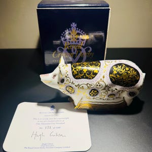 Royal Crown Derby Pig - Etsy UK