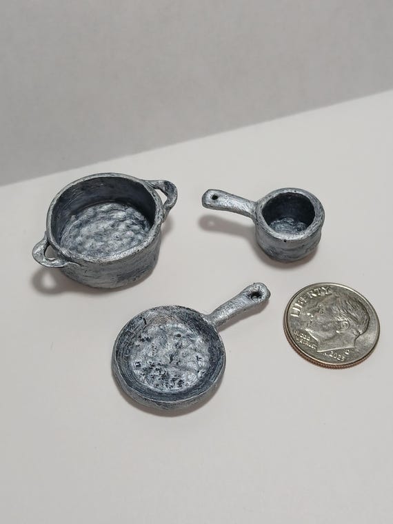 Miniature Pots and Pan Set by WindingWillowDecor