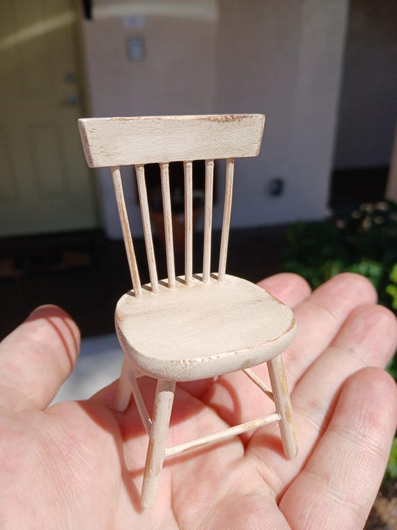 Miniature 1:12 Farm House Dinning Table and Four Chairs by WindingWillowDecor
