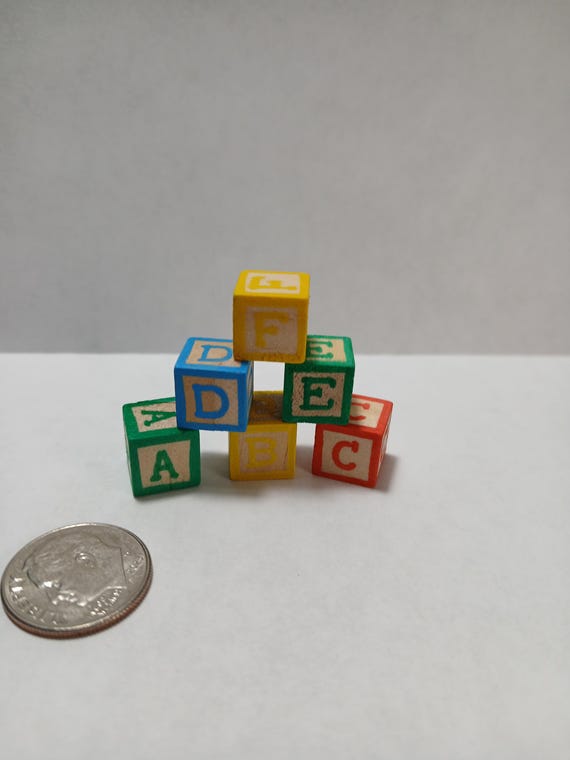 Miniature Toy Letter Blocks by WindingWillowDecor