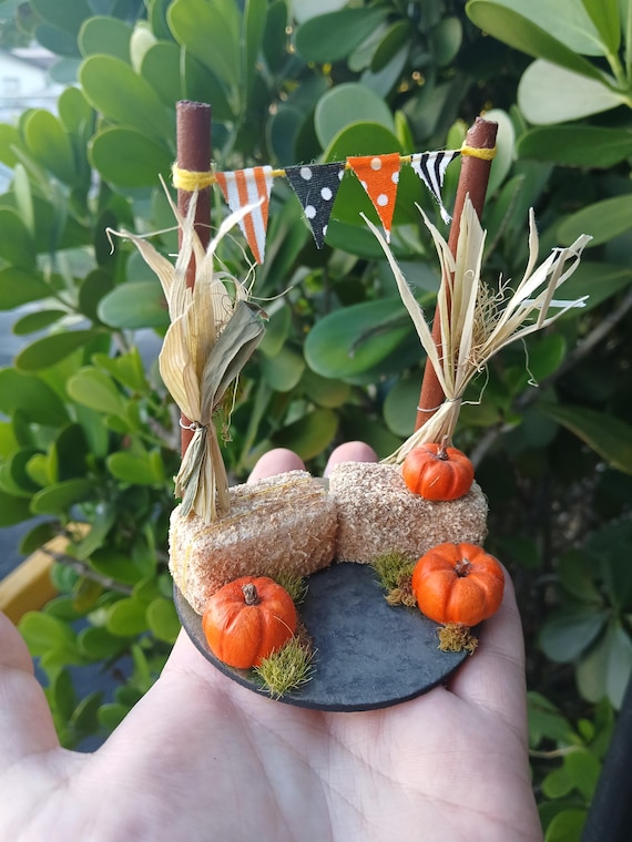 Miniature Fall Scene "Picture Day at the Pumpkin Patch" by WindingWillowDecor