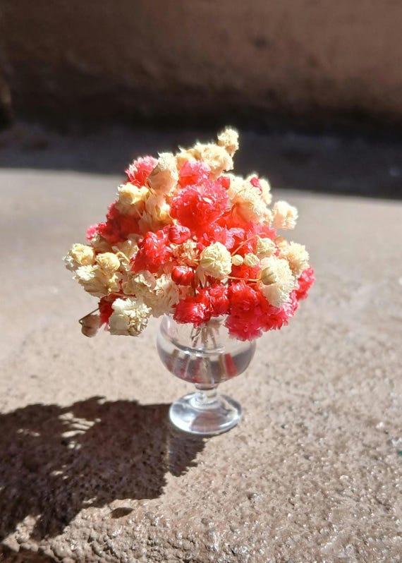 Miniature 1:12 Dollhouse Pink/Cream Flower Bouquet. by WindingWillowDecor