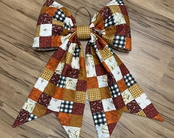 Patchwork quilted bow 18"w x 25"h