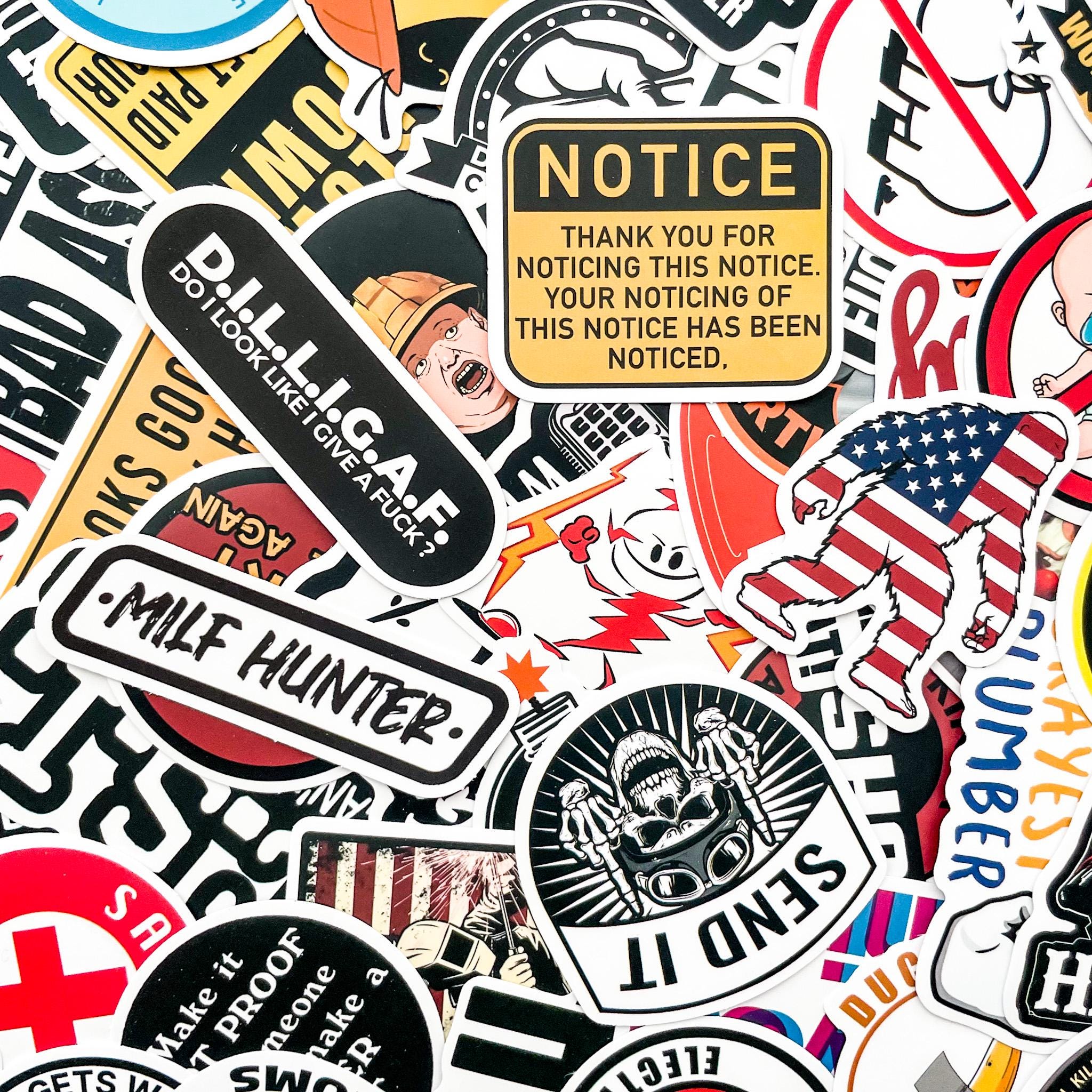 Sticker Joke Collection Pack of 50 Sarcastic Stickers, Funny Adult Humor Stickers, Bold ...