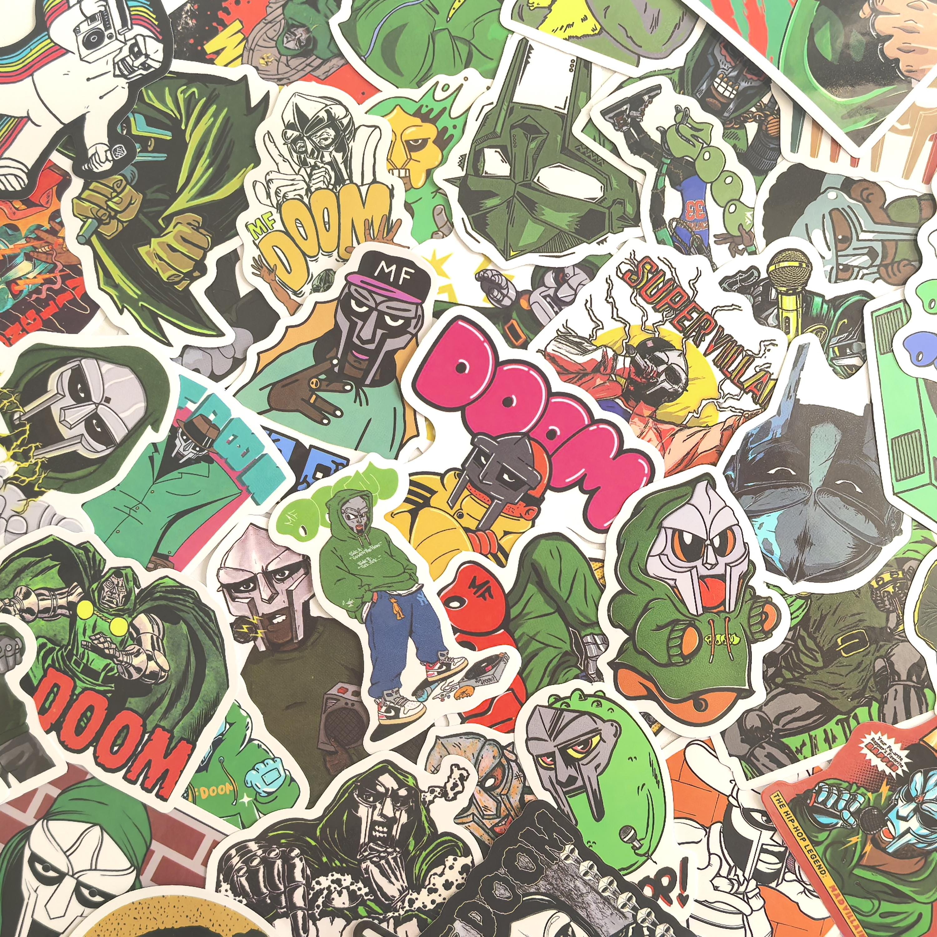 Pack of 50 MF-DOOM Stickers, Hip-hop Rapper Stickers, Old School Music ...