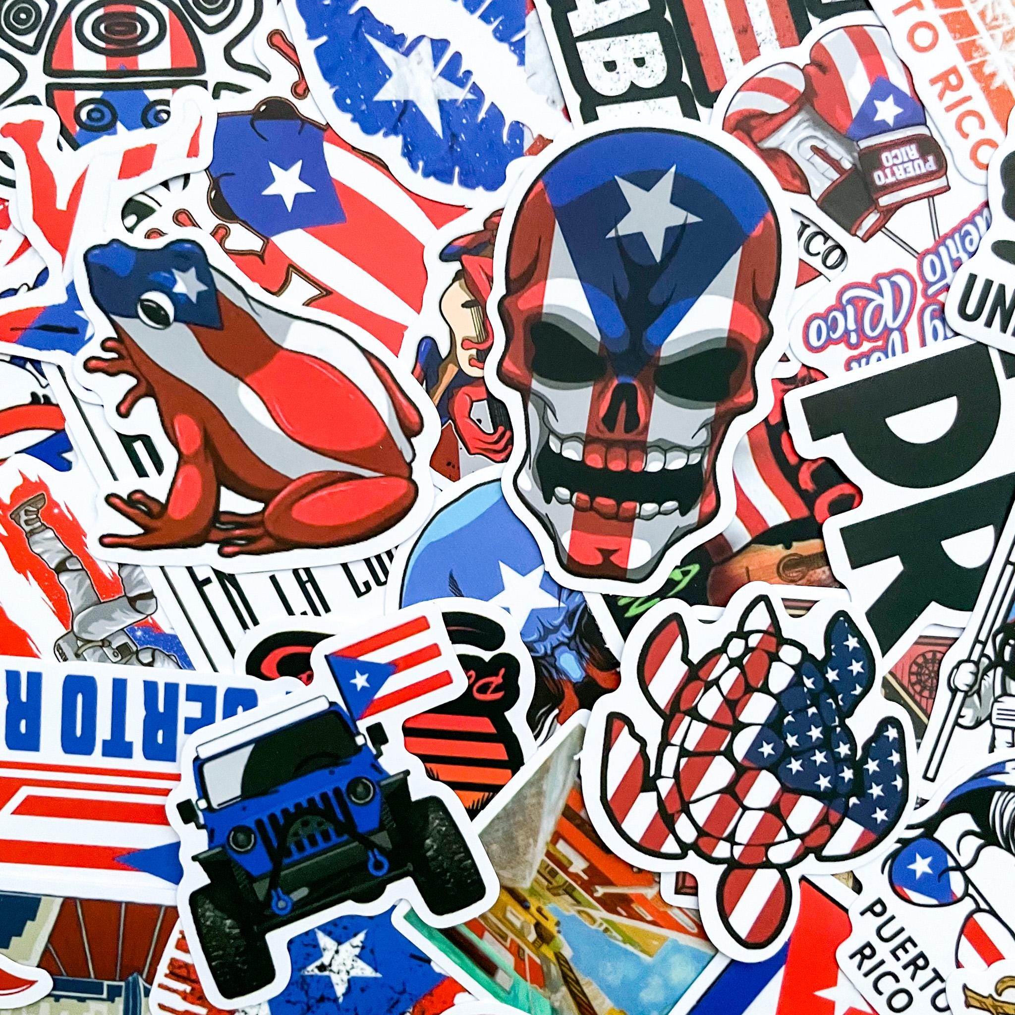 Puerto Rico Sticker Logo Pack of 50 Puerto Rico Stickers, Boricua Stickers, Puerto Rican Flag ...