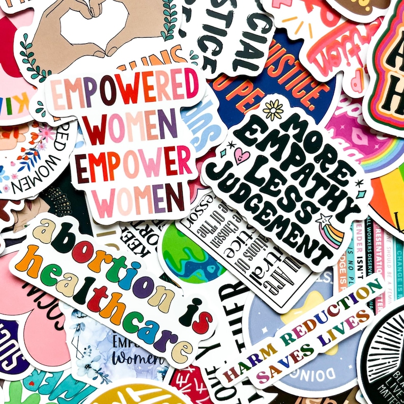Pack of 50 Social Justice Stickers, Equality Quote Stickers, Activism ...