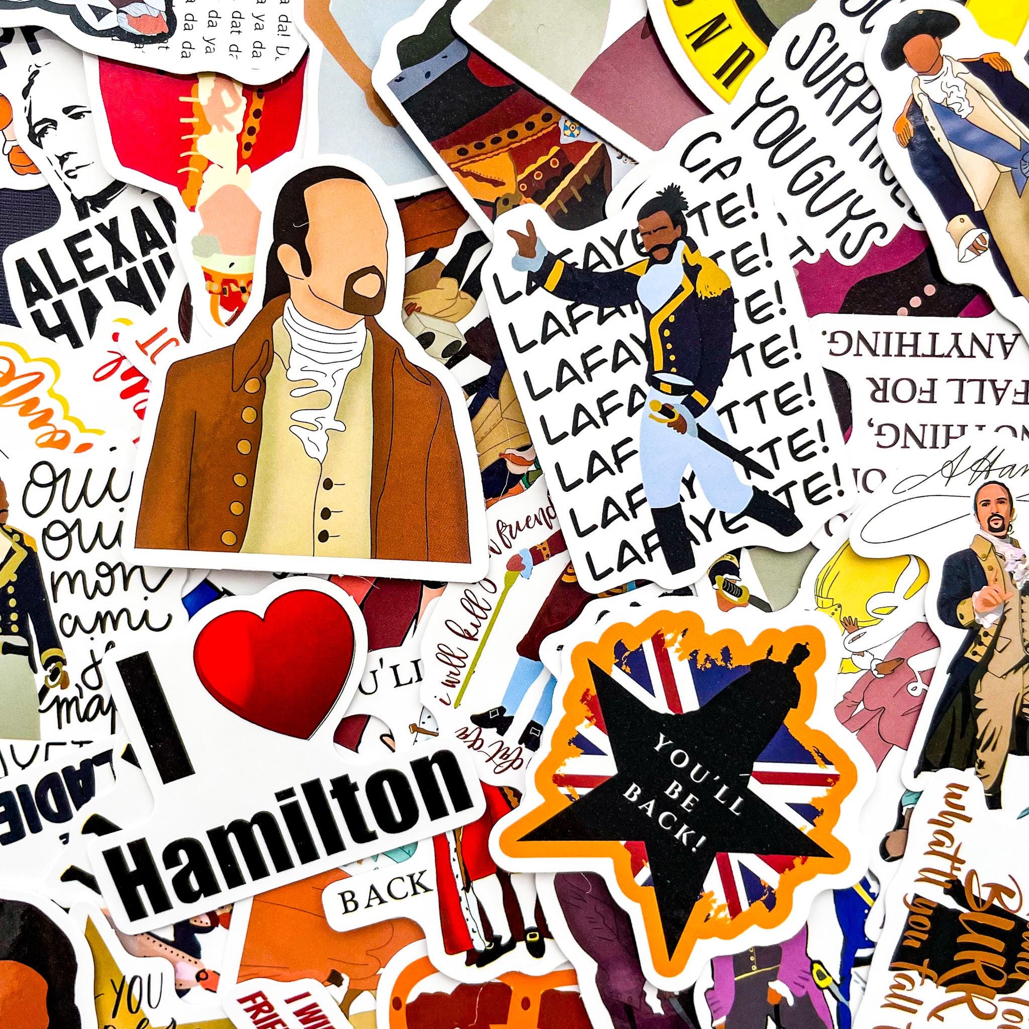 Pack of 50 Hamilton Musical Art Stickers, Founding Fathers Stickers ...