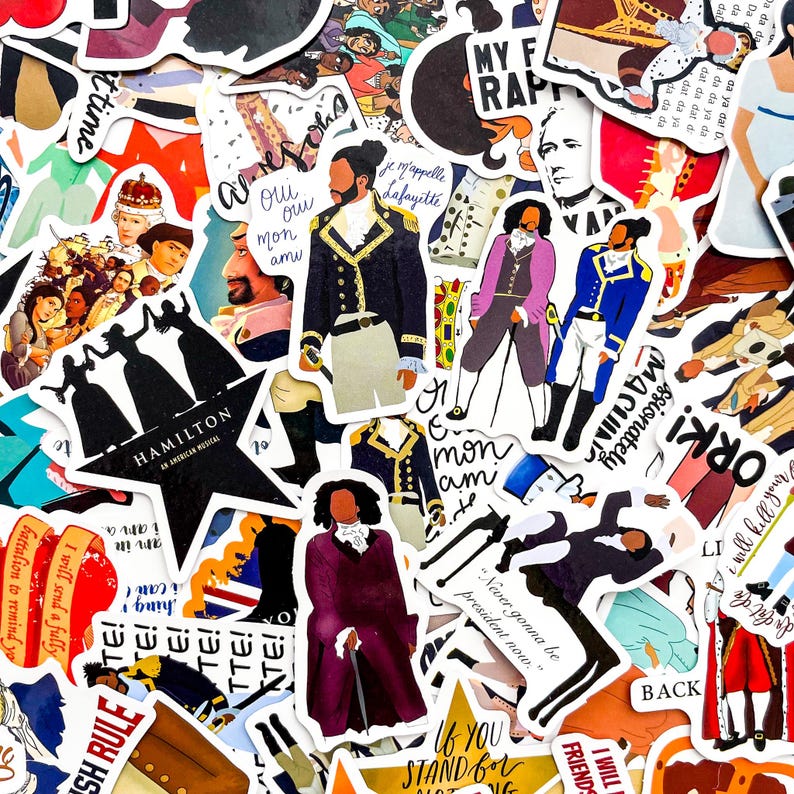 Hamilton Invaders Sticker Set Pack of 50 Hamilton Musical Art Stickers, Founding Fathers Stickers ...
